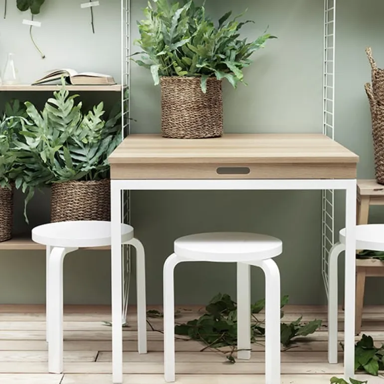 String Furniture String folding table, black stained ash