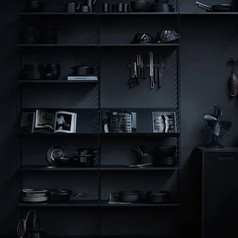 String Furniture String floor panel 200 x 30 cm, 1-pack, black