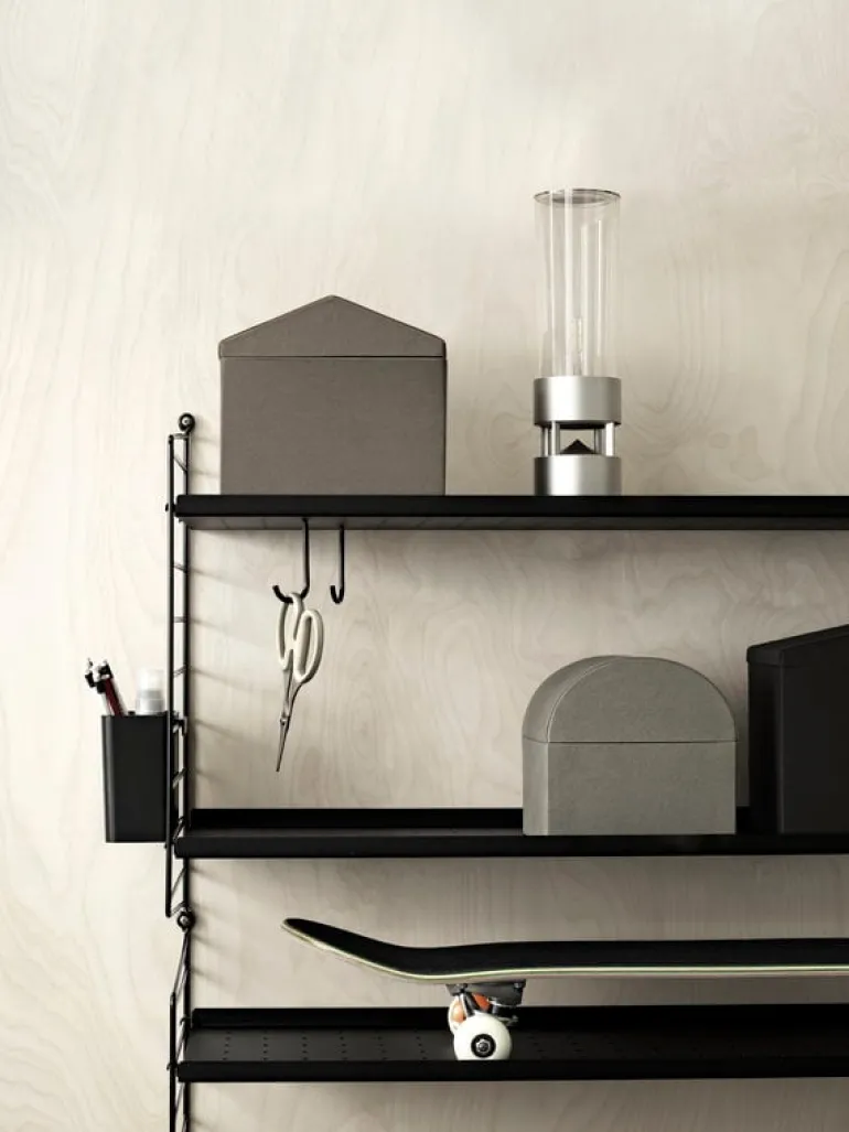 String Furniture String floor panel 85 x 30 cm, 2-pack, black