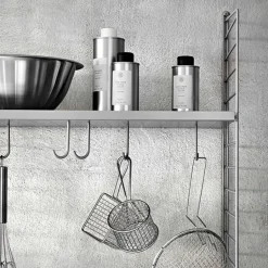 String Furniture String hooks for metal shelf, 5-pack, white