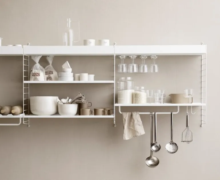 String Furniture String hooks for metal shelf, 5-pack, white