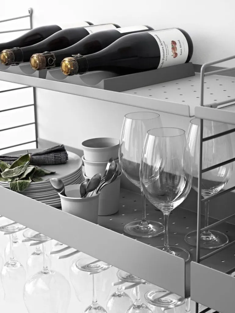 String Furniture String hanger rack 20 cm, 2-pack, grey