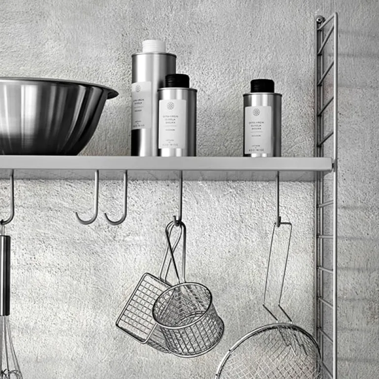 String Furniture String hooks for metal shelf, 5-pack, black