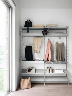 String Furniture String metal shelf, 78 x 30 cm, low, grey