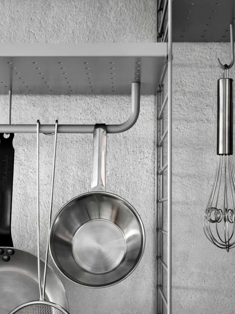 String Furniture String metal shelf, 78 x 30 cm, low, grey