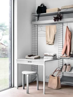 String Furniture String metal shelf, 78 x 30 cm, low, grey