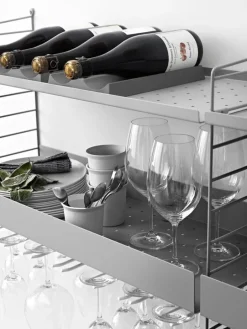 String Furniture String metal shelf, 58 x 30 cm, high, grey