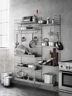 String Furniture String metal shelf, 58 x 30 cm, high, grey