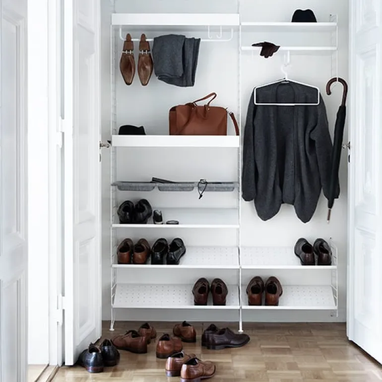 String Furniture String metal shelf, 58 x 30 cm, high, grey