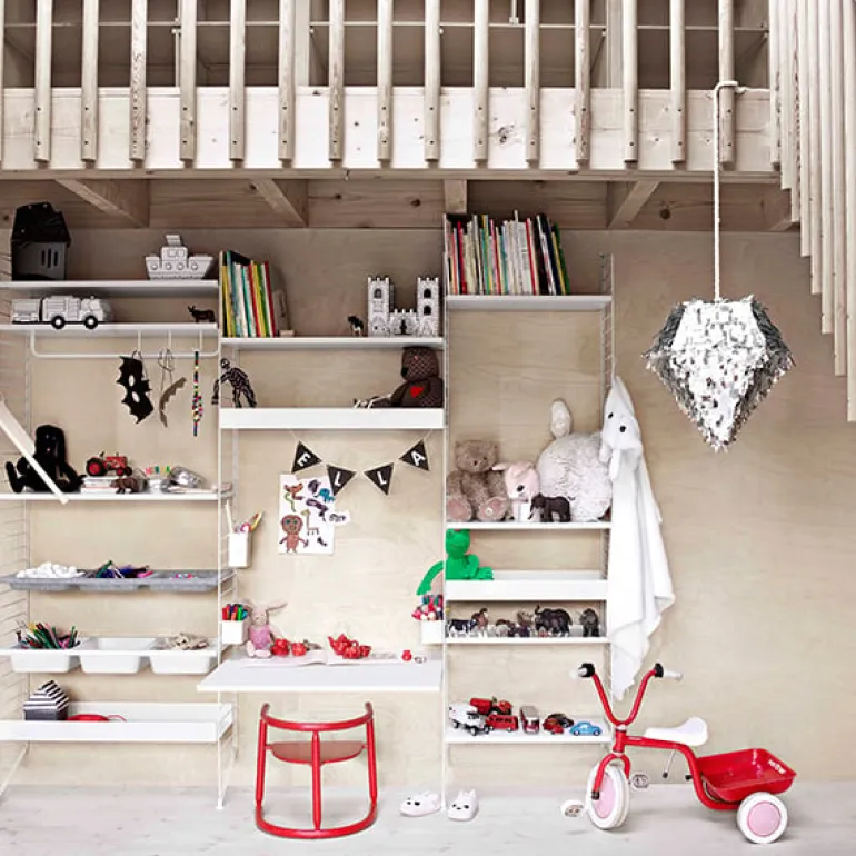 String Furniture String metal shelf, 58 x 30 cm, high, grey