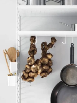 String Furniture String metal shelf, 78 x 30 cm, low, white