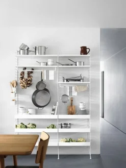 String Furniture String metal shelf, 78 x 30 cm, low, white