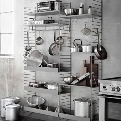 String Furniture String metal shelf, 58 x 30 cm, low, black