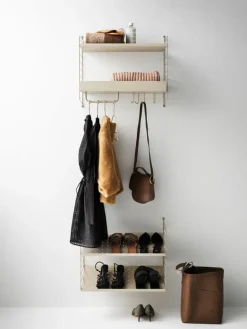 String Furniture String metal shelf 58 x 20 cm, low, beige