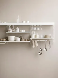 String Furniture String metal shelf, 58 x 30 cm, low, white