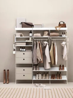 String Furniture String metal shelf, 58 x 30 cm, low, white