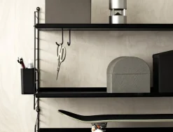 String Furniture String metal shelf, 78 x 30 cm, low, black