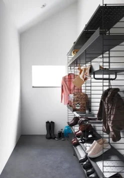 String Furniture String metal shelf, 78 x 30 cm, low, black