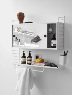 String Furniture String mirror cabinet, white