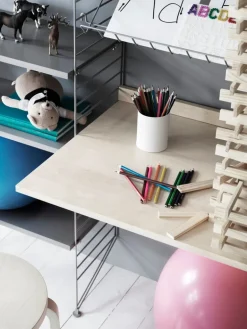 String Furniture String magazine shelf, 78 x 30 cm, white steel