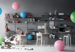 String Furniture String magazine shelf, 78 x 30 cm, white steel