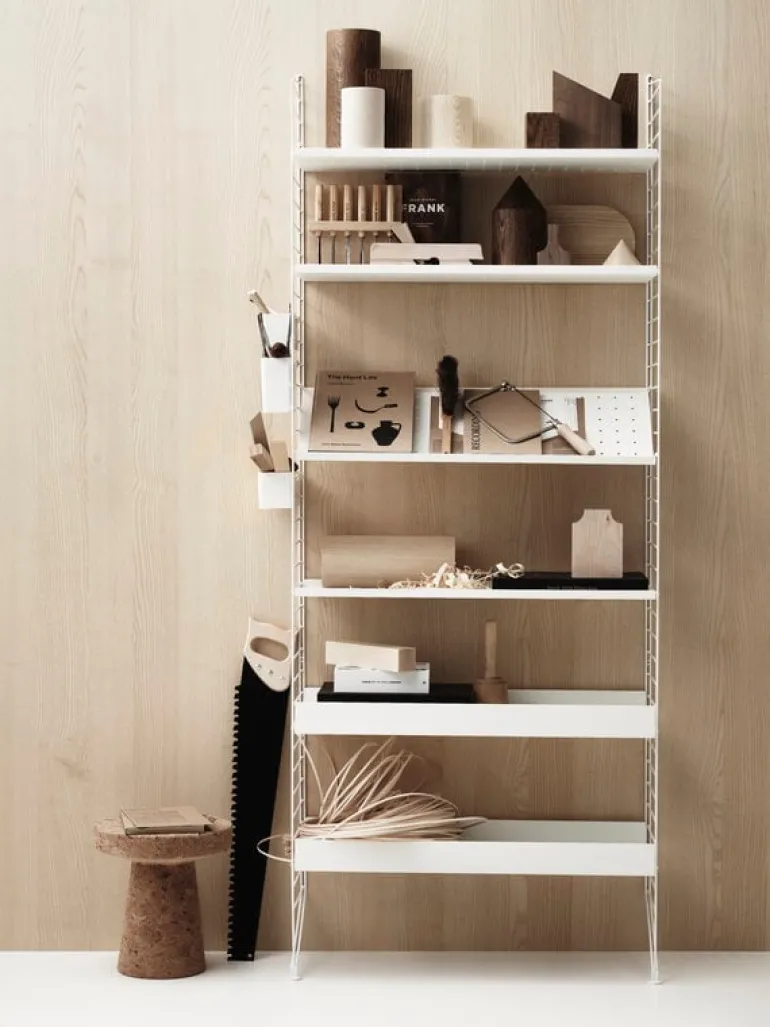 String Furniture String metal shelf, 78 x 30 cm, high, white