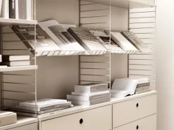 String Furniture String magazine shelf, 78 x 30 cm, beige steel