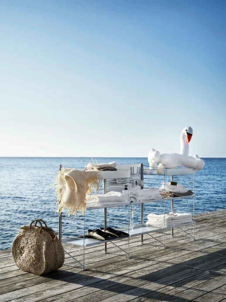 String Furniture String Outdoor shelf 58 x 30 cm, high, galvanized