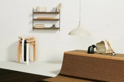 String Furniture String Pocket shelf, Special Edition, grey oak - raw metal