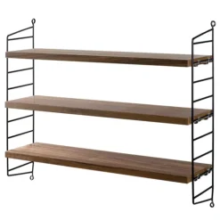 String Furniture String Pocket shelf, walnut - black