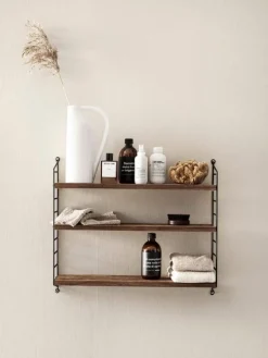 String Furniture String Pocket shelf, walnut - black