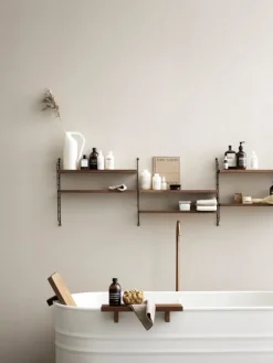 String Furniture String Pocket shelf, walnut - black