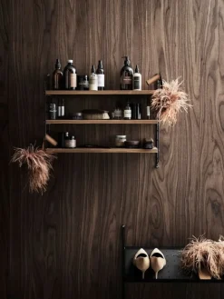 String Furniture String Pocket shelf, walnut - black