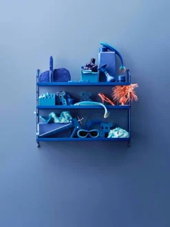 String Furniture String Pocket shelf, metal, blue