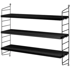 String Furniture String Pocket shelf, black stained ash