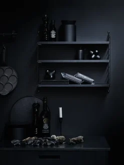 String Furniture String Pocket shelf, black stained ash
