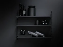 String Furniture String Pocket shelf, black stained ash