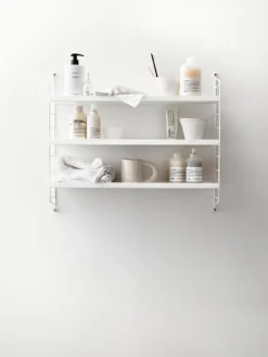 String Furniture String Pocket shelf, metal, white