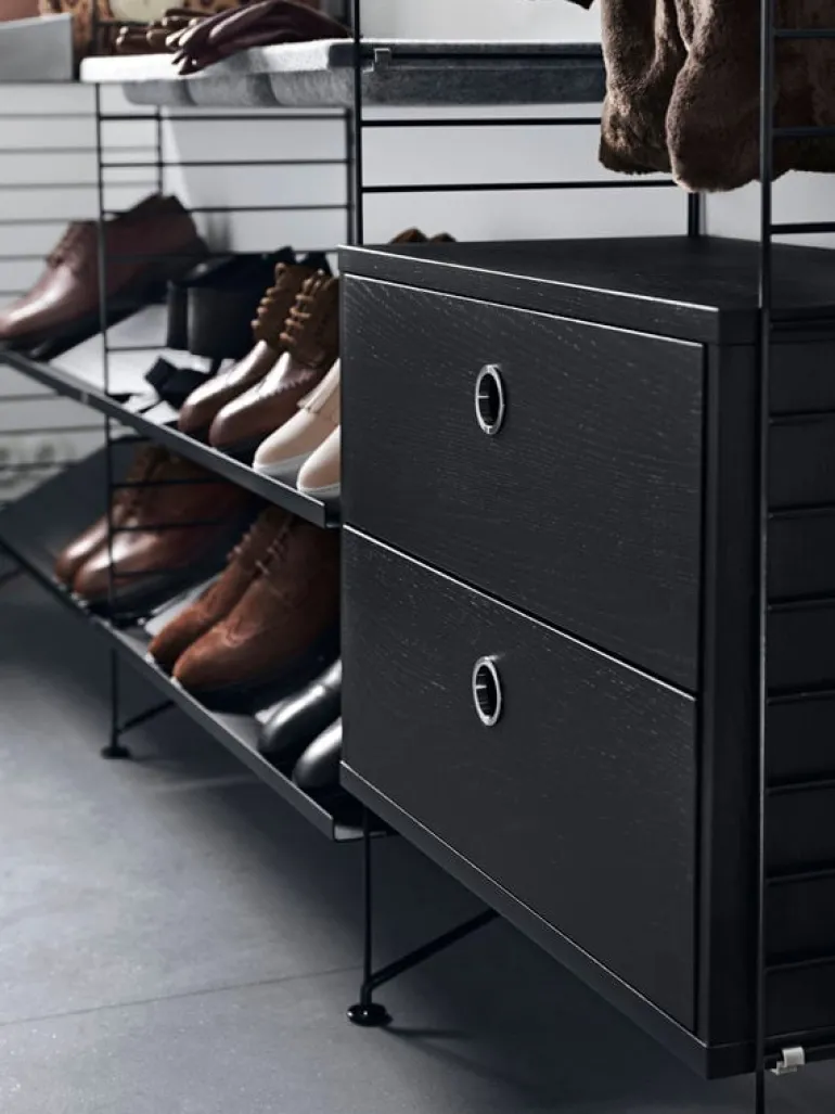 String Furniture String shoe shelf, 78 x 30 cm, black