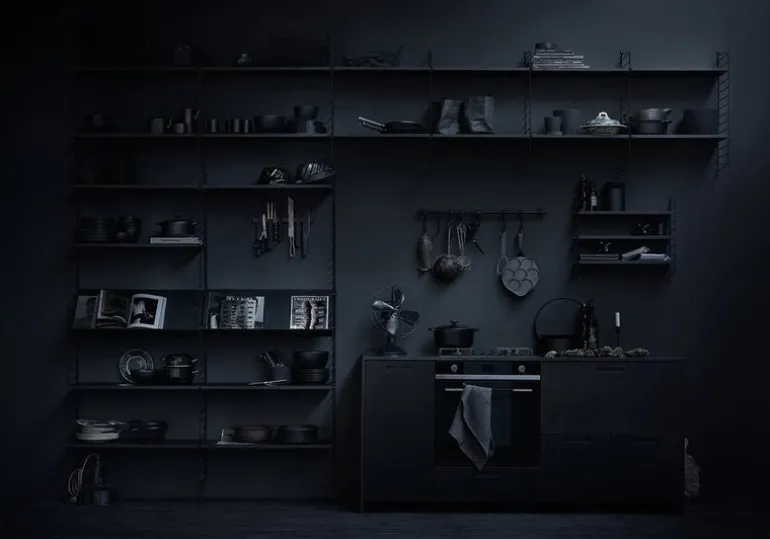 String Furniture String side panels 75 x 30 cm, 2-pack, black