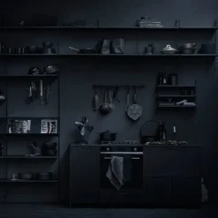 String Furniture String shelf 58 x 30 cm, 3-pack, black stained ash