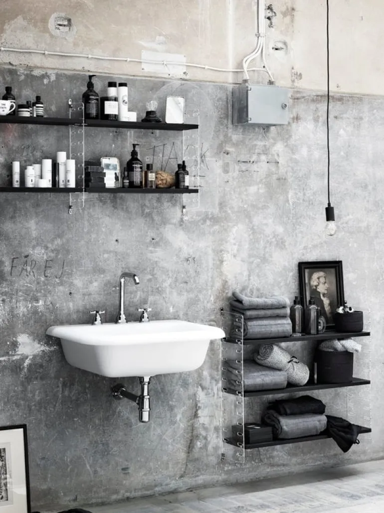 String Furniture String shelf 78 x 20 cm, 3-pack, black stained ash