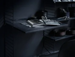 String Furniture String shelf 78 x 30 cm, 3-pack, black stained ash