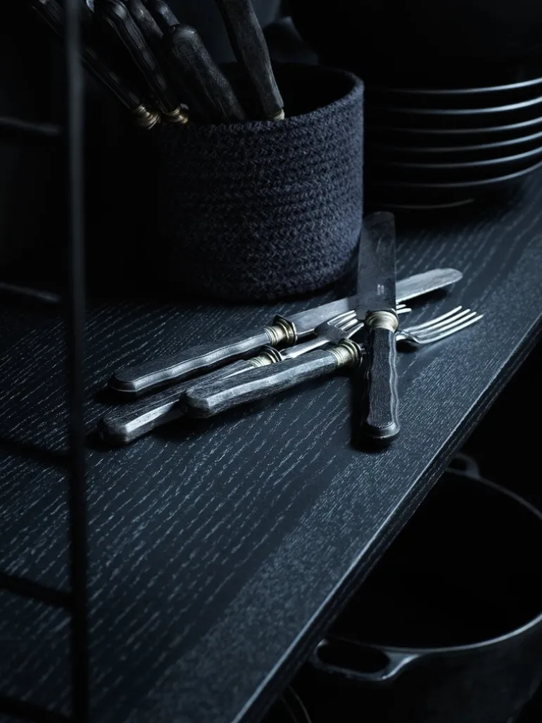 String Furniture String shelf 78 x 30 cm, 3-pack, black stained ash