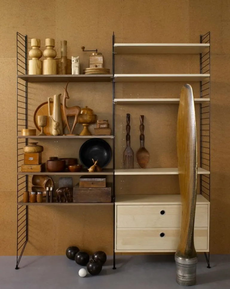 String Furniture String shelf 78 x 30 cm, 3-pack, ash