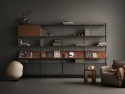 String Furniture String shelf 78 x 20 cm, 3-pack, dark grey