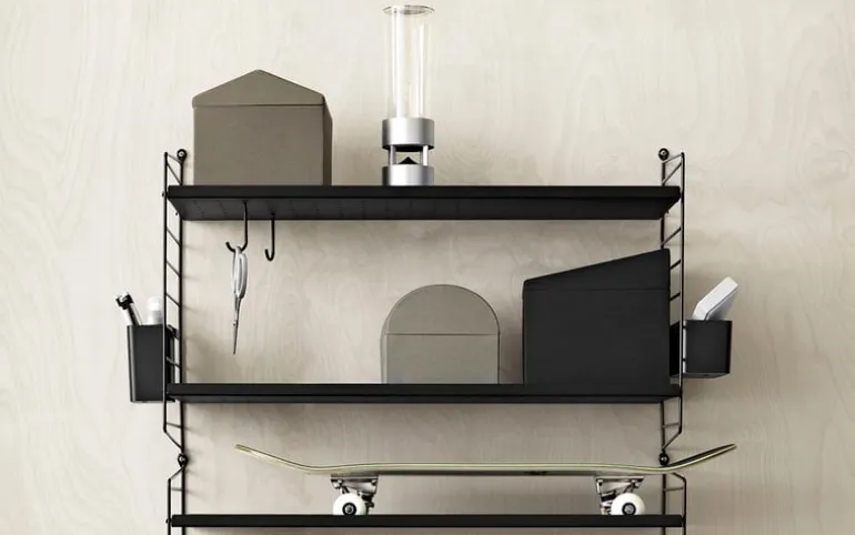 String Furniture String side panel 50 x 20 cm, 2-pack, black