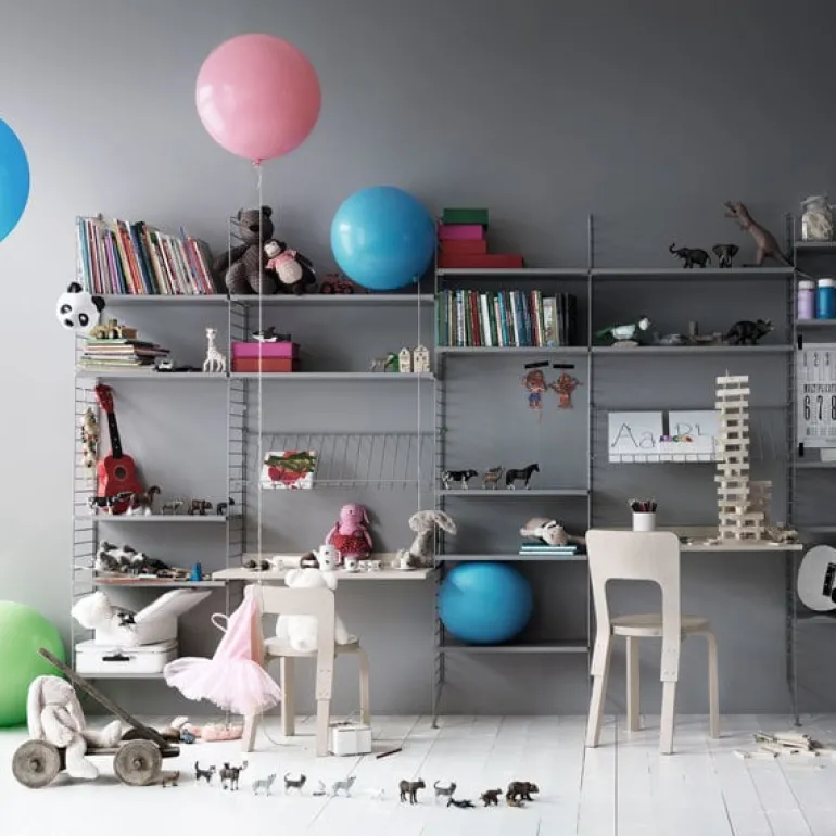 String Furniture String shelf 58 x 30 cm, 3-pack, grey