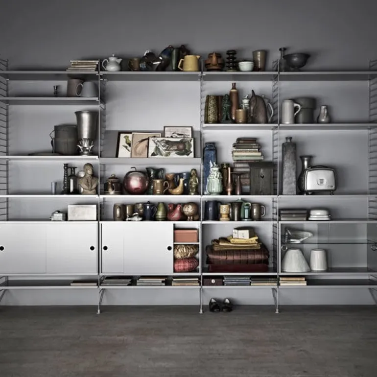 String Furniture String shelf 58 x 30 cm, 3-pack, grey