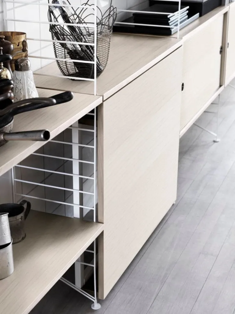 String Furniture String shelf 58 x 30 cm, 3-pack, ash